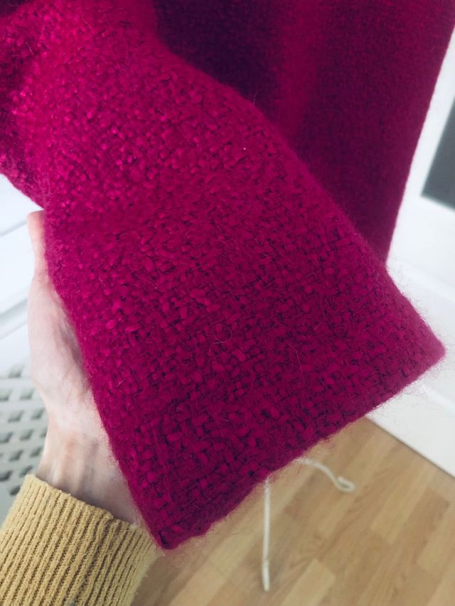 Falda de paño rosa fucsia con forro