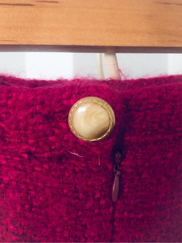 Falda de paño rosa fucsia con forro