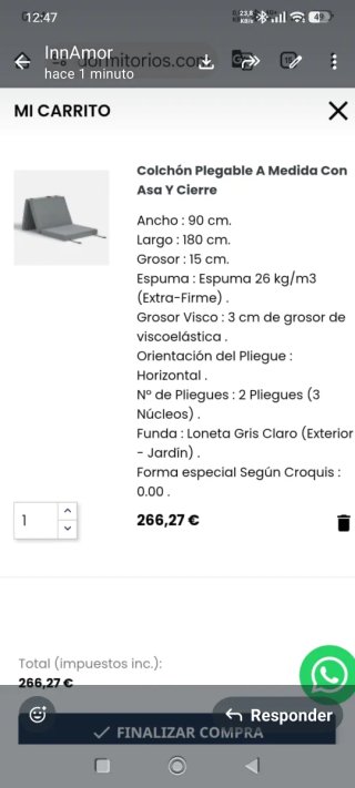 Colchón Plegable Máximo Confort