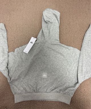 Sudadera Alo Gris con Cremallera y Capucha Talla L