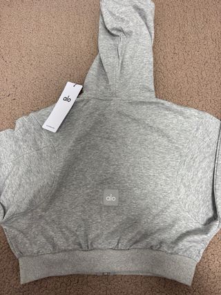 Sudadera Alo Gris con Cremallera y Capucha Talla L
