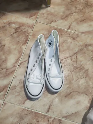 Converse Piel Blanca Plataforma