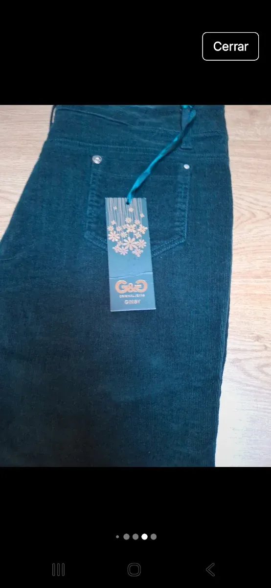 Pantalón pana fina G&D verde oscuro