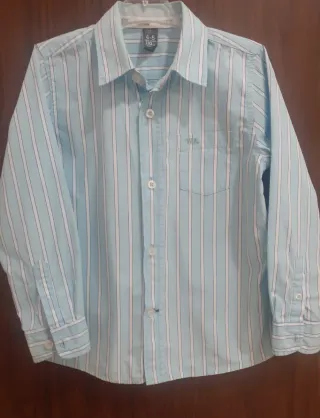 Camisa Zara Kids niño rayas azul