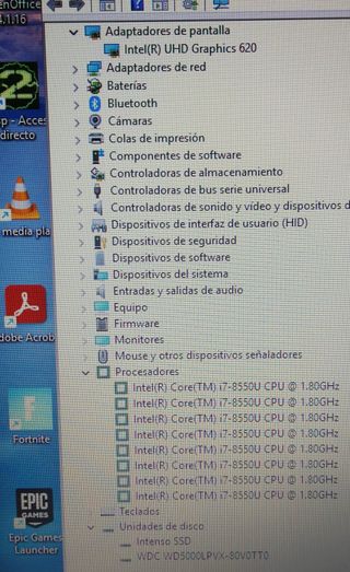 Portátil HP i7 4/32GB RAM M.2 250GB + 500GB