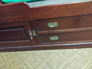 Sofá Cama Madera y Tela Verde