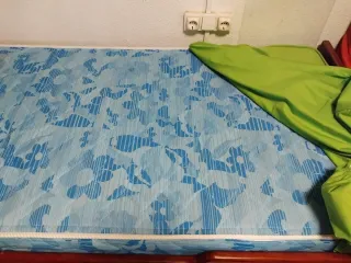 Sofá Cama Madera y Tela Verde