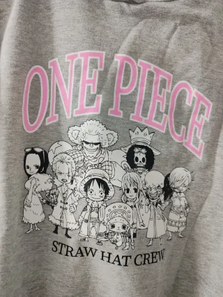 Sudadera One Piece chica Gris y rosa
