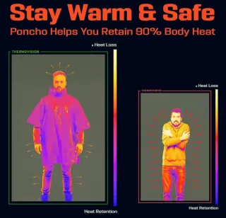 Poncho de emergencia impermeable térmico