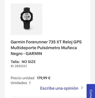 Reloj Garmin Forerunner 735 XT Negro