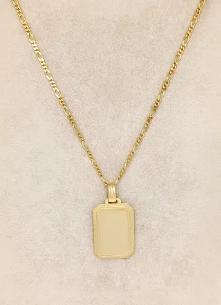 Conjunto de cadena y colgante en oro 18K