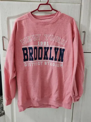 Sudadera oversize rosa New York Brooklyn