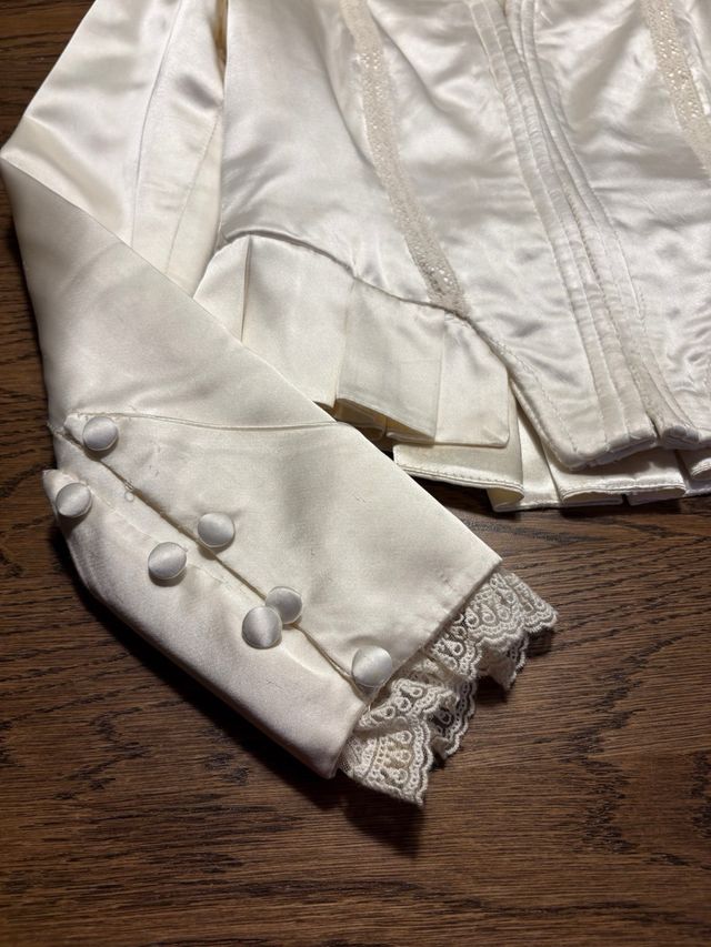 Corpiño Fallera Manga Larga Beige/Blanco