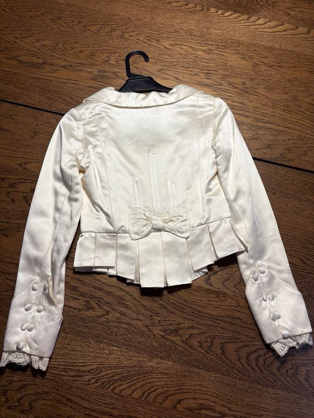 Corpiño Fallera Manga Larga Beige/Blanco