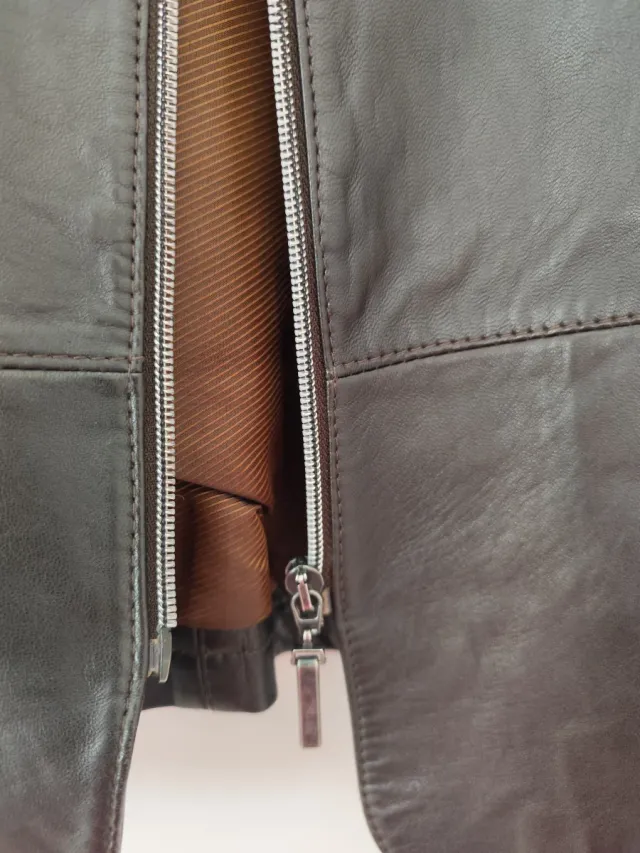 Chaqueta de cuero SIXTH SENSE marrón