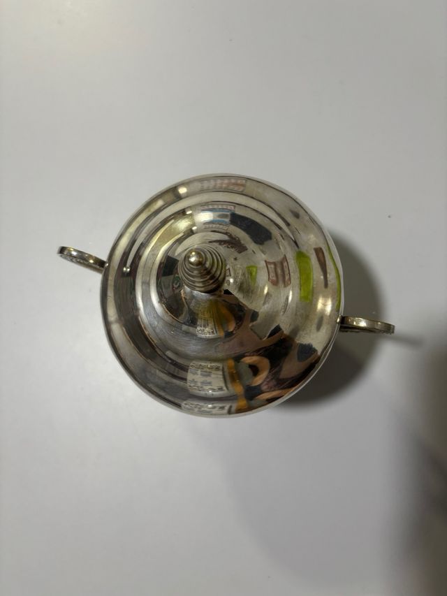 Azucarero de alpaca plateada