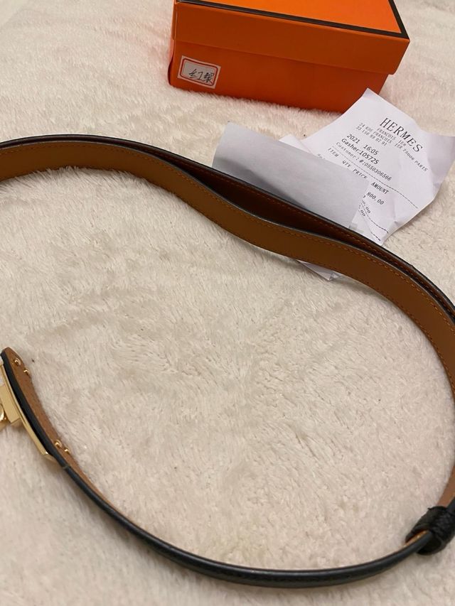 Cintura Hermes Kelly Nero e Dorato