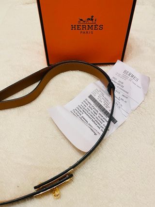 Cinturón Hermes Kelly Negro y Dorado