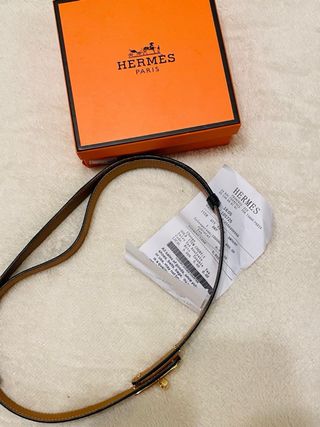 Cinturón Hermes Kelly Negro y Dorado