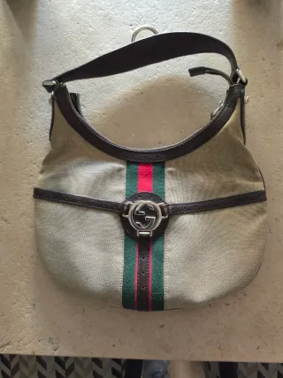 Bolso Gucci Sherry Line Lona Beige