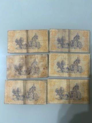 6 Billetes Peseta 1937 República Española