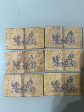 6 Billetes Peseta 1937 República Española