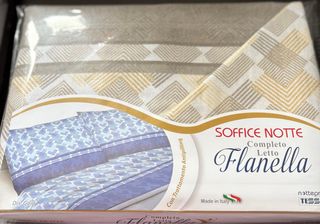 2 Lenzuola Flanella Piazza Mezza 130x200