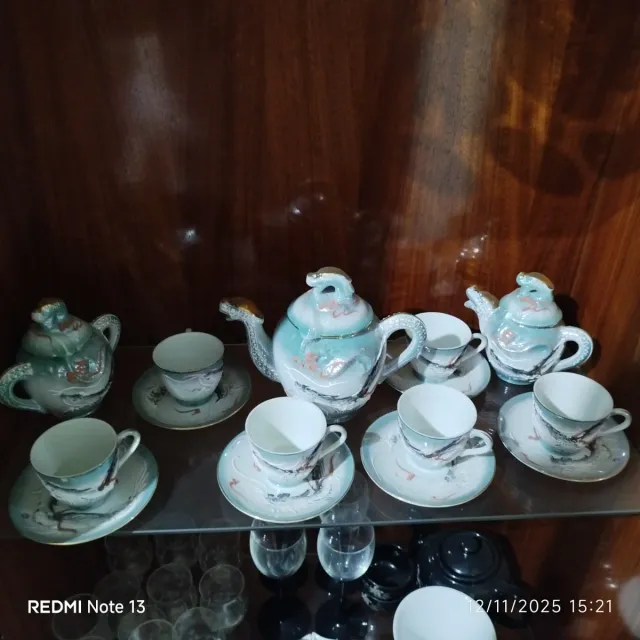 Juego de té de porcelana dragón