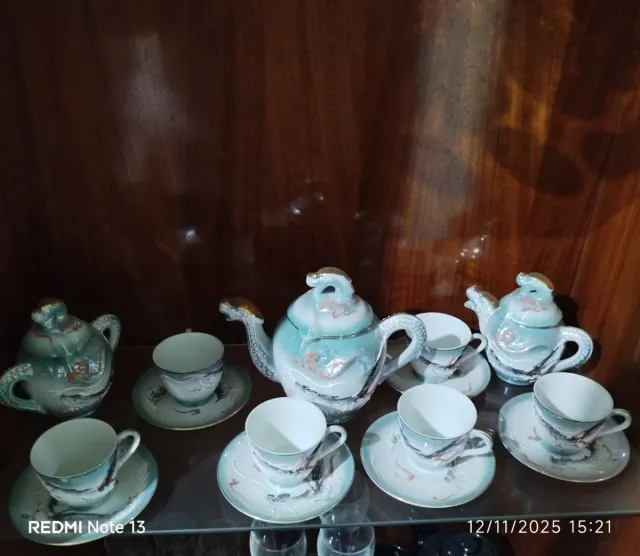 Juego de té de porcelana dragón