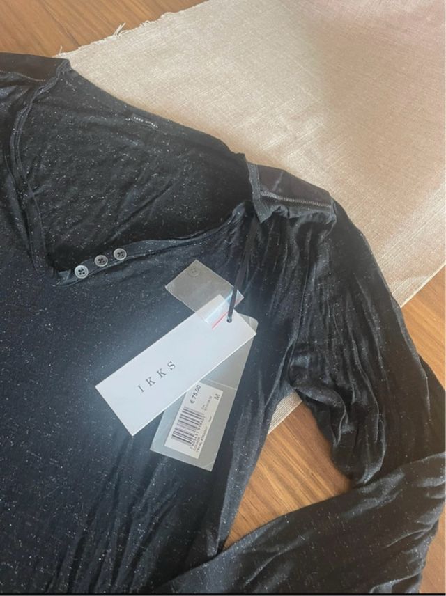 Camiseta IKKS mujer negra talla M con etiqueta