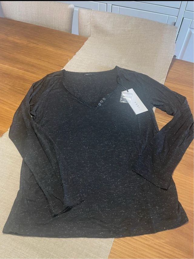 Camiseta IKKS mujer negra talla M con etiqueta