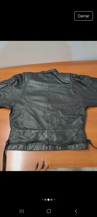 Cazadora Cuero Vintage Yves Saint Laurent Mujer