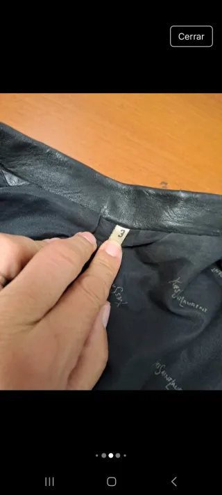 Cazadora Cuero Vintage Yves Saint Laurent Mujer