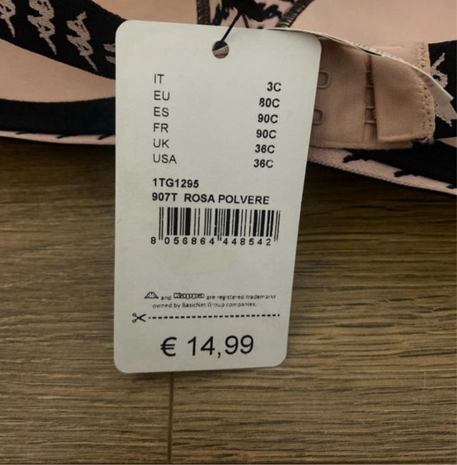 Sujetador deportivo Kappa rosa y negro