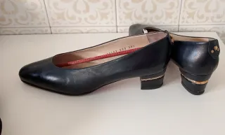 Zapatos de salón azul y oro talla 38.5