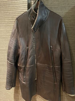 Chaquetón de piel marrón