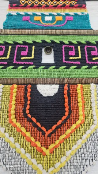 Arazzo vintage fatto a mano Art Deco