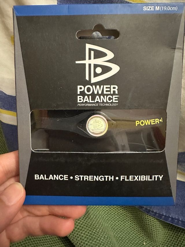 Pulsera Power Balance Talla M Negra/Plata