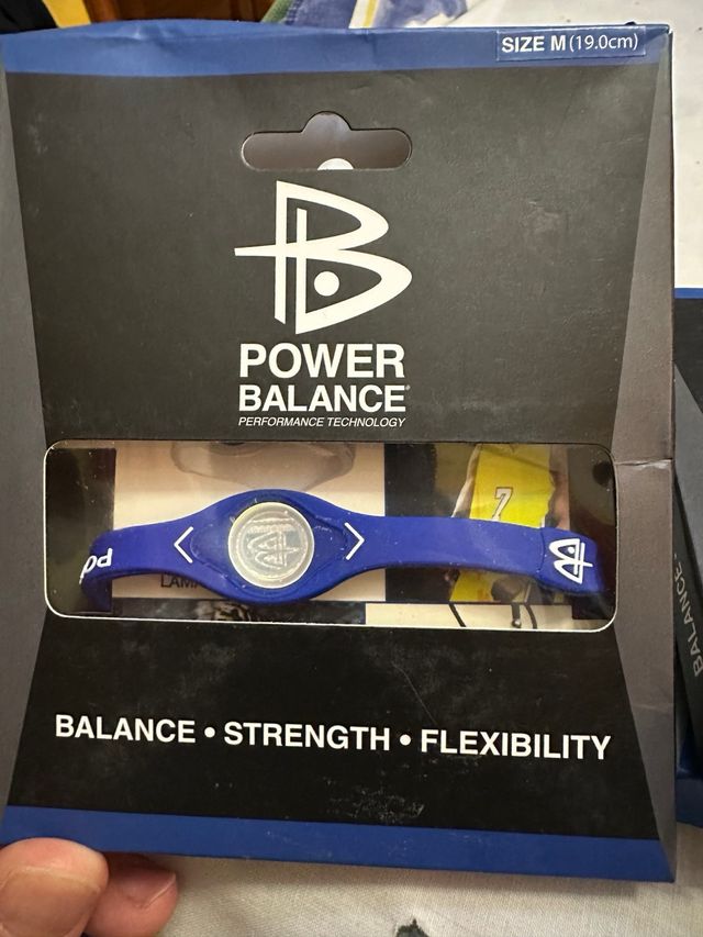 Pulsera Power Balance Talla M Negra/Plata