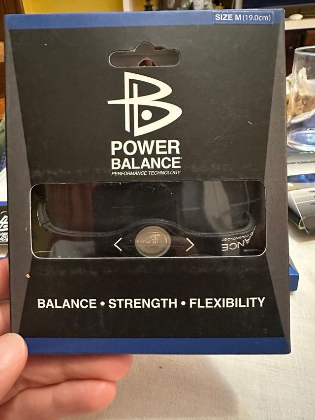 Pulsera Power Balance Talla M Negra/Plata