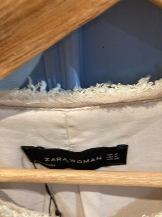 Chaqueta Zara Lentejuelas Beige Talla M