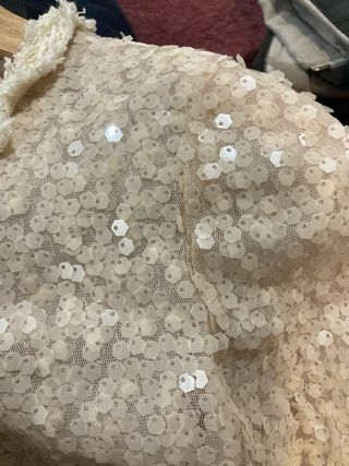 Chaqueta Zara Lentejuelas Beige Talla M