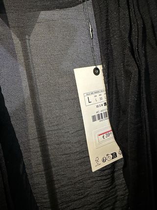 Blusa Zara Estructura ZW Collection Negra