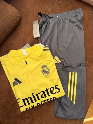 Chándal Real Madrid Adidas Amarillo/Gris