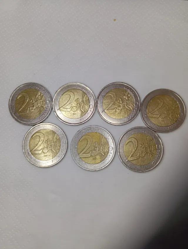Lote 7 monedas 2 euros coleccion