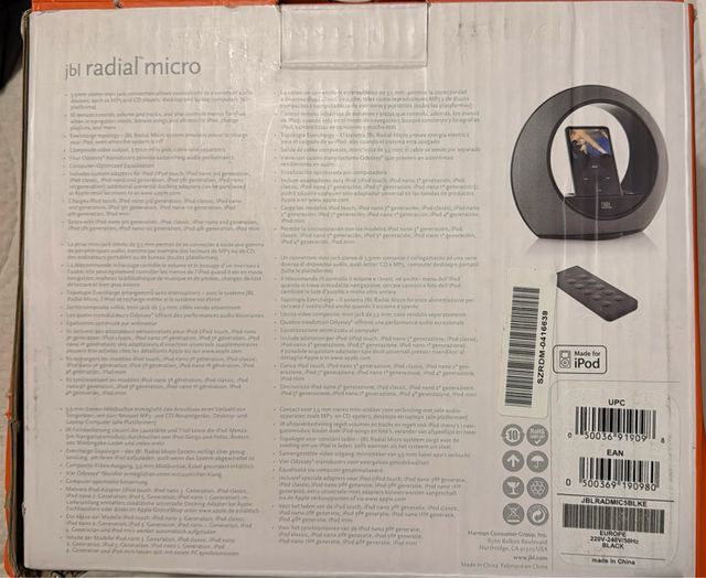 Altoparlante JBL Radial Micro per iPod MAI USATO