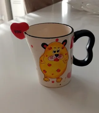 Set 3 Tazze Ceramica Multicolor e Viola