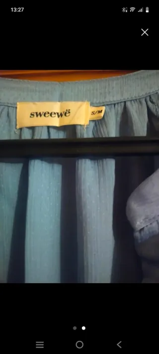 Camisa gasa azul talla única