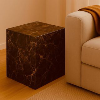 Mesa Cubo Mármol Marrón Imperial