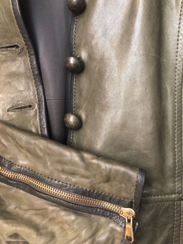 Giacca pelle verde Valentino